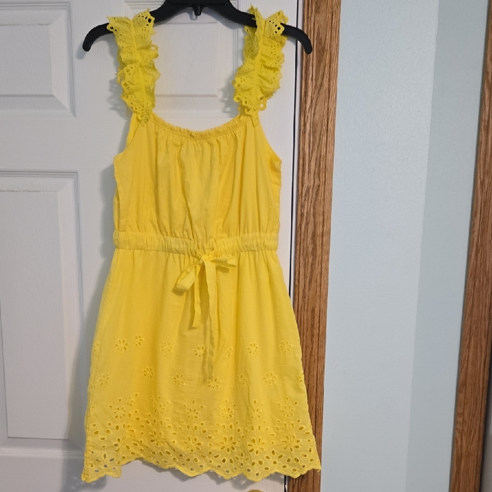 Aura Yellow Ruffled Tie Front Sundress